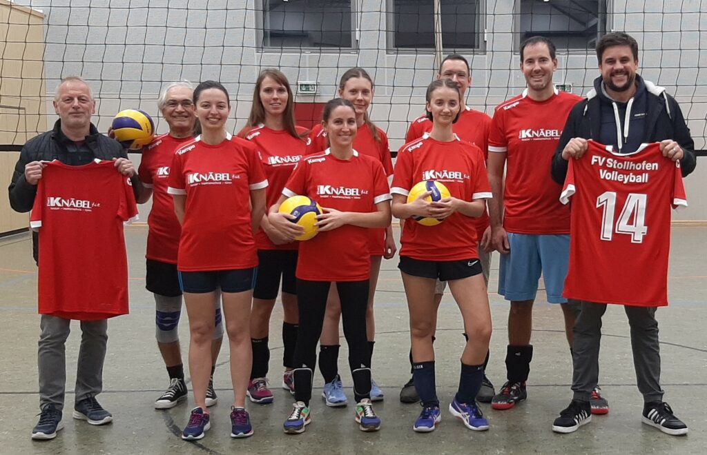 Volleyballmanschaft des FV Stollhofen mit den neuen von Holfit gesponsterten Trikots